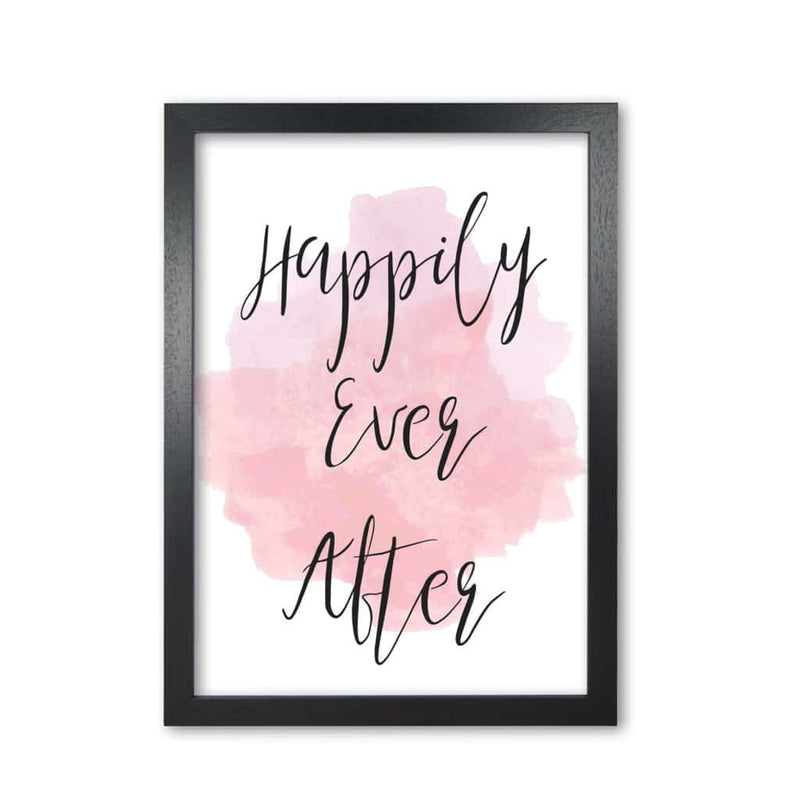 Happily ever after pink watercolour modern fine art print
