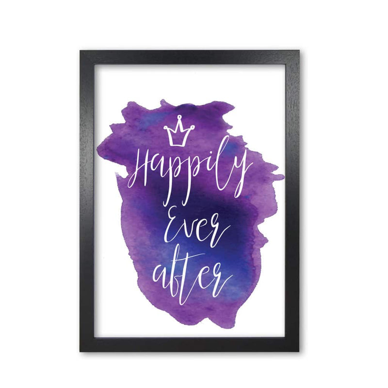 Happily ever after purple watercolour modern fine art print