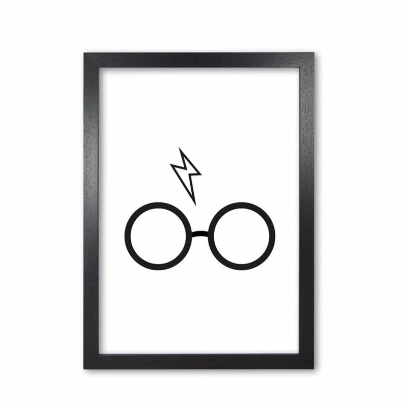 Harry potter glasses and scar modern fine art print, framed childrens nursey wall art poster