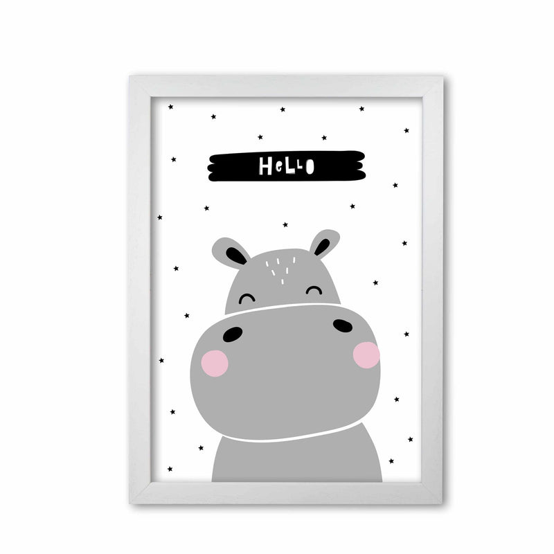 Hello hippo modern fine art print