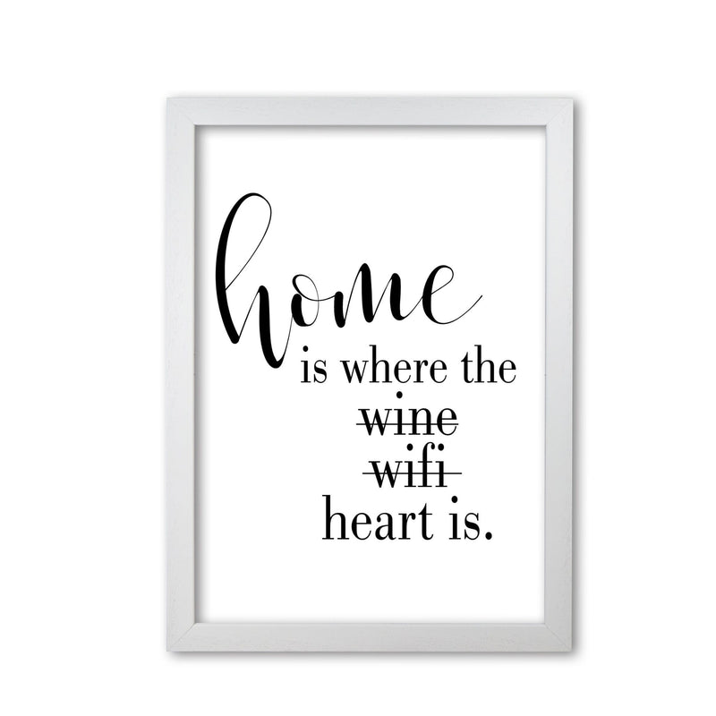 Home is where the heart is modern fine art print, framed typography wall art