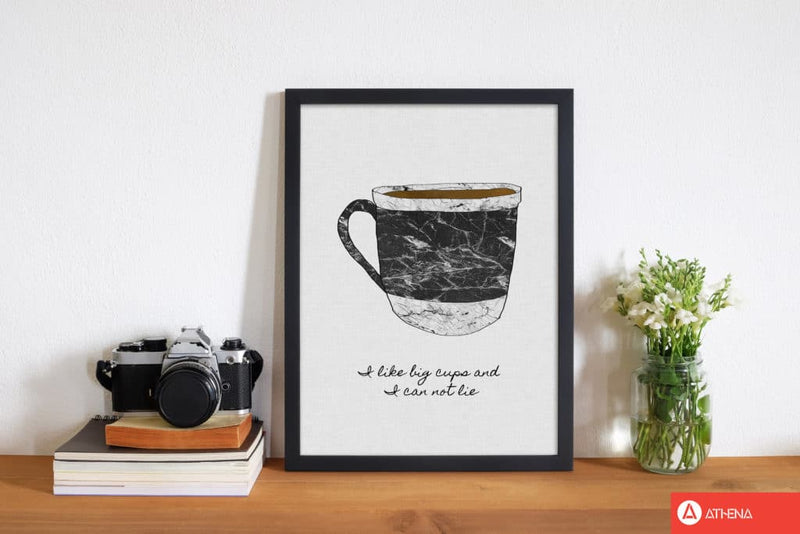 I like big cups fine art print by orara studio, framed kitchen wall art