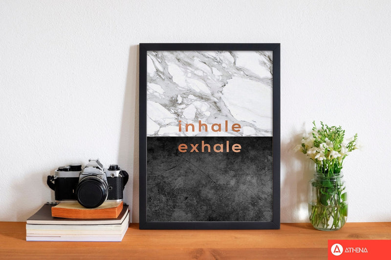 Inhale exhale copper quote fine art print by orara studio