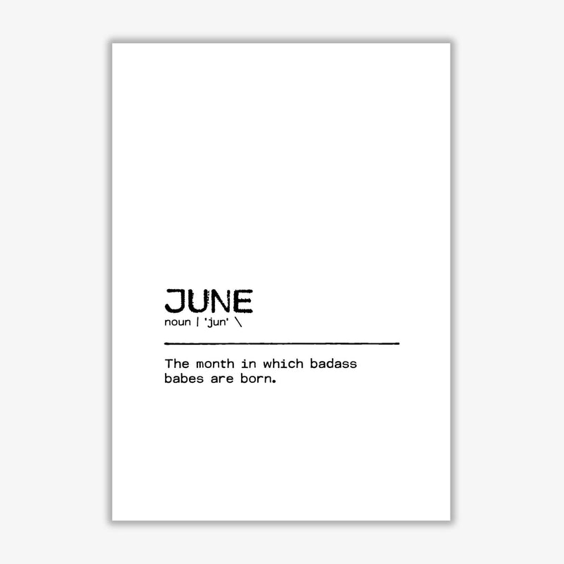 June badass definition quote fine art print by orara studio