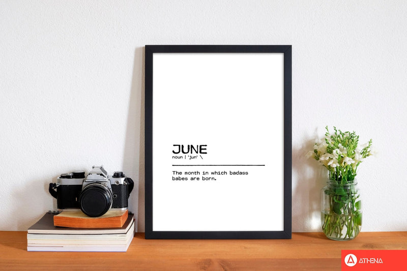 June badass definition quote fine art print by orara studio