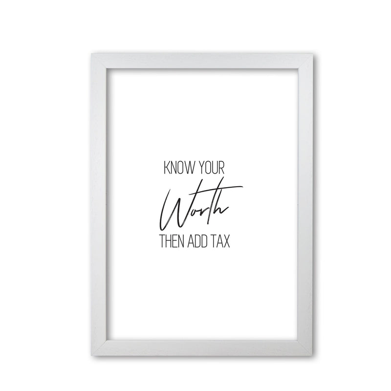 Know your worth modern fine art print, framed typography wall art