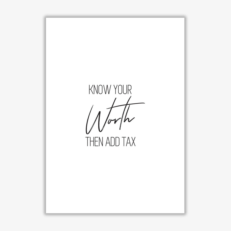 Know your worth modern fine art print, framed typography wall art