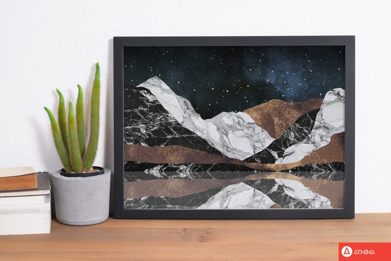 Landscape mountains fine art print by orara studio, framed botanical &