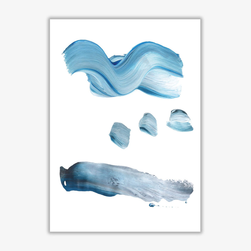 Light blue abstract paint strokes modern fine art print