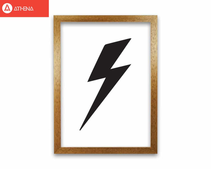 Lightning bolt modern fine art print, framed childrens nursey wall art poster