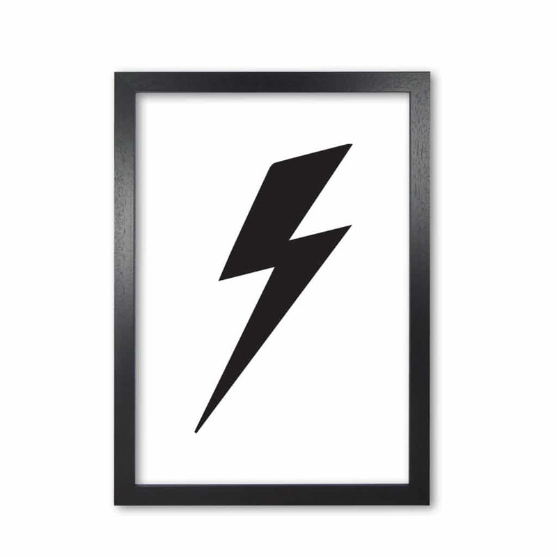 Lightning bolt modern fine art print, framed childrens nursey wall art poster