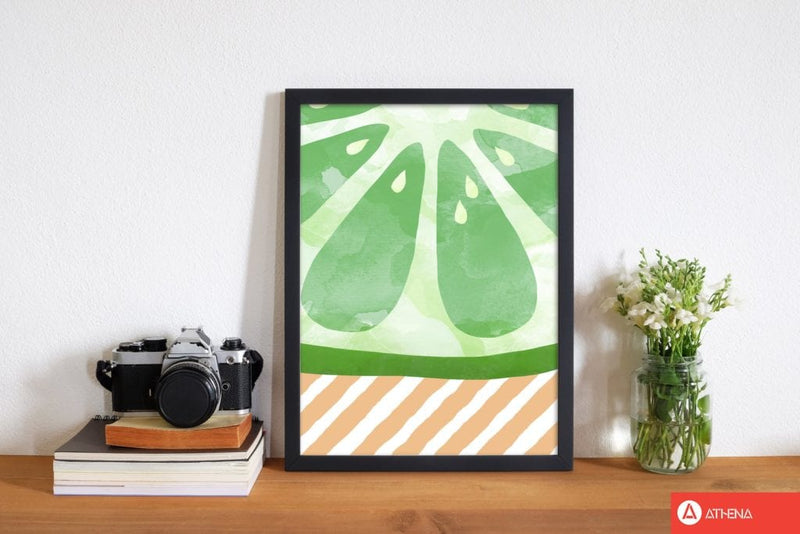 Lime abstract fine art print by orara studio, framed kitchen wall art