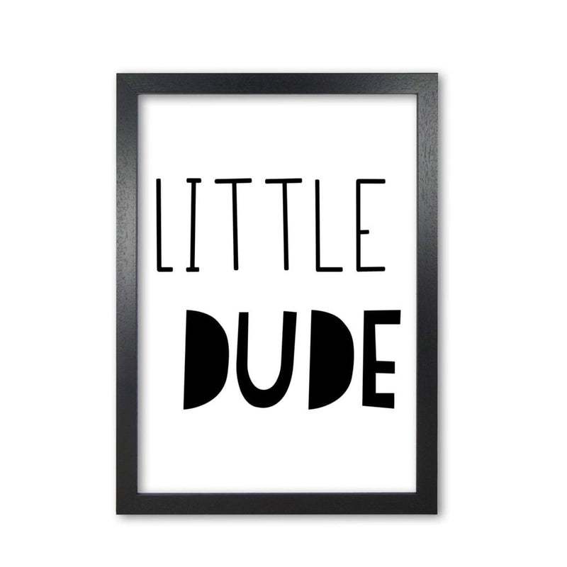 Little dude black modern fine art print, framed childrens nursey wall art poster
