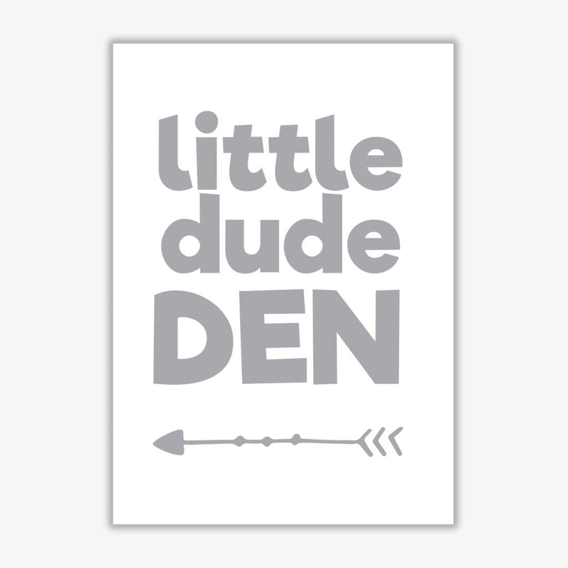 Little dude den grey modern fine art print, framed childrens nursey wall art poster