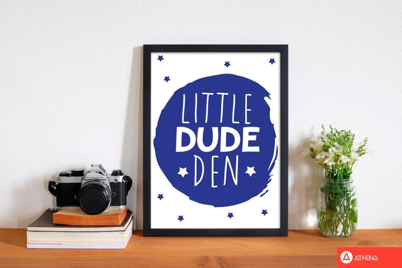 Little dude den navy circle modern fine art print, framed childrens nursey wall art poster