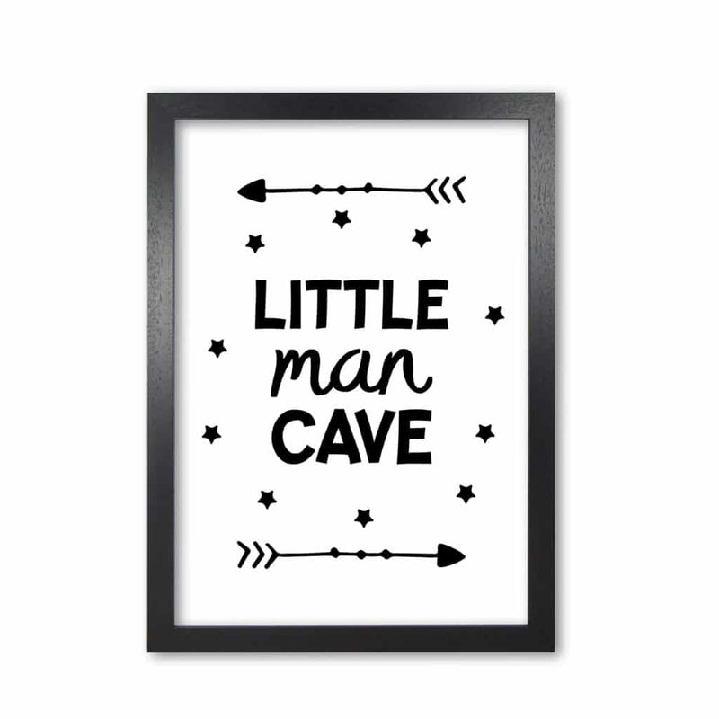 Little man cave black arrows modern fine art print, framed childrens nursey wall art poster