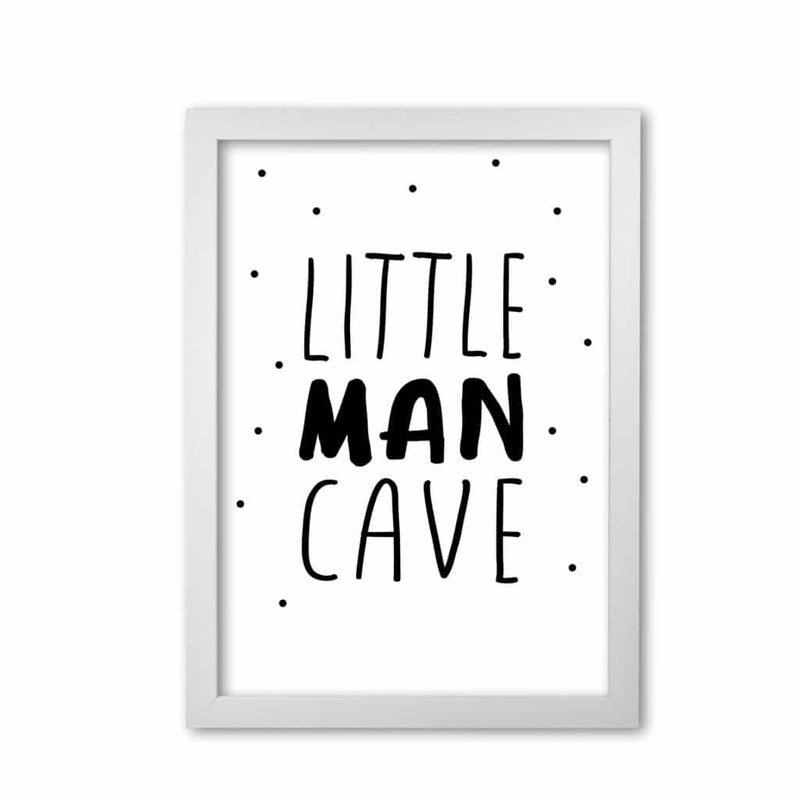Little man cave black dots modern fine art print, framed childrens nursey wall art poster