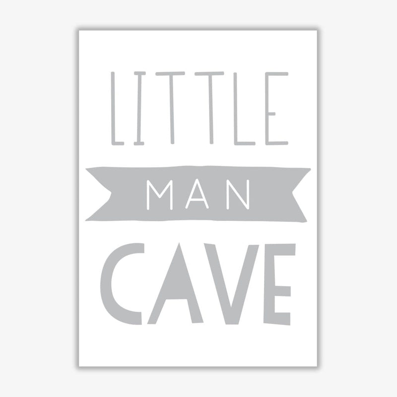 Little man cave grey banner modern fine art print, framed childrens nursey wall art poster