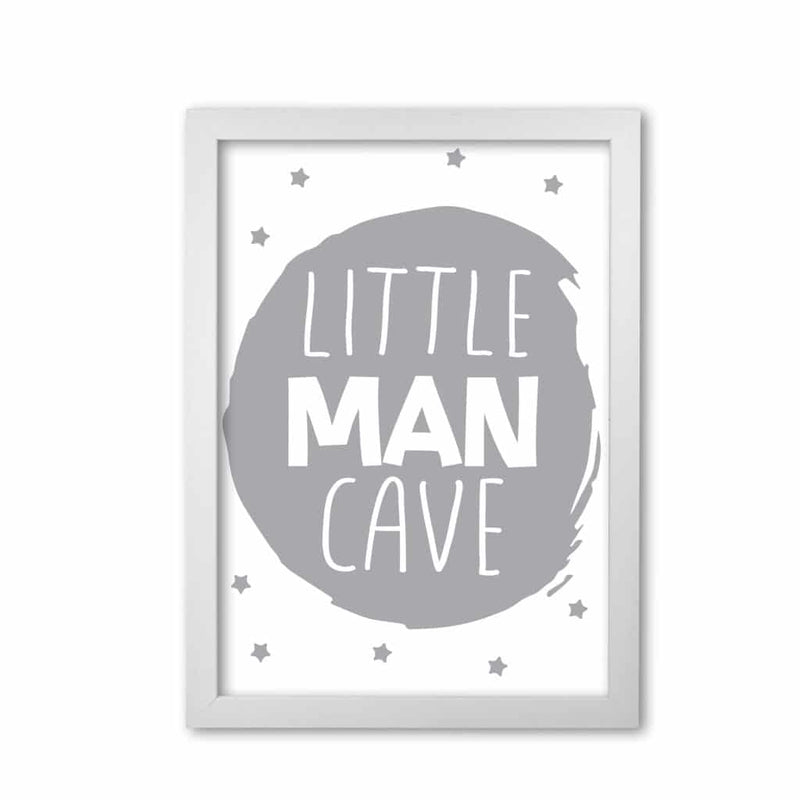 Little man cave grey circle modern fine art print, framed childrens nursey wall art poster