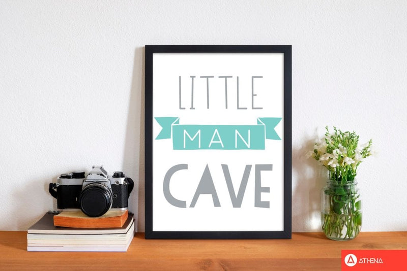 Little man cave mint banner modern fine art print, framed childrens nursey wall art poster