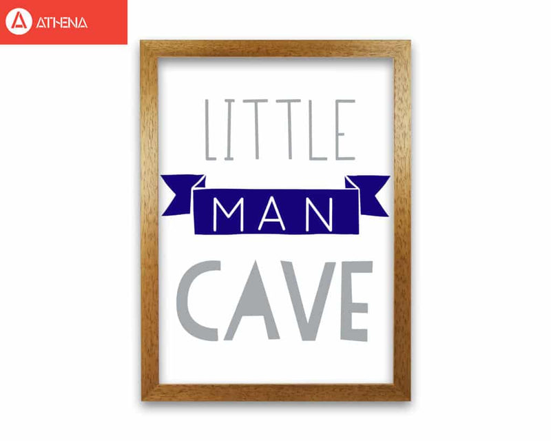 Little man cave navy banner modern fine art print, framed childrens nursey wall art poster