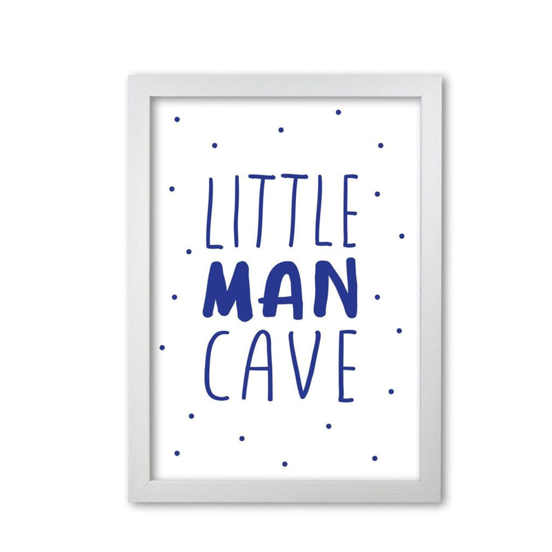 Little man cave navy dots modern fine art print, framed childrens nursey wall art poster