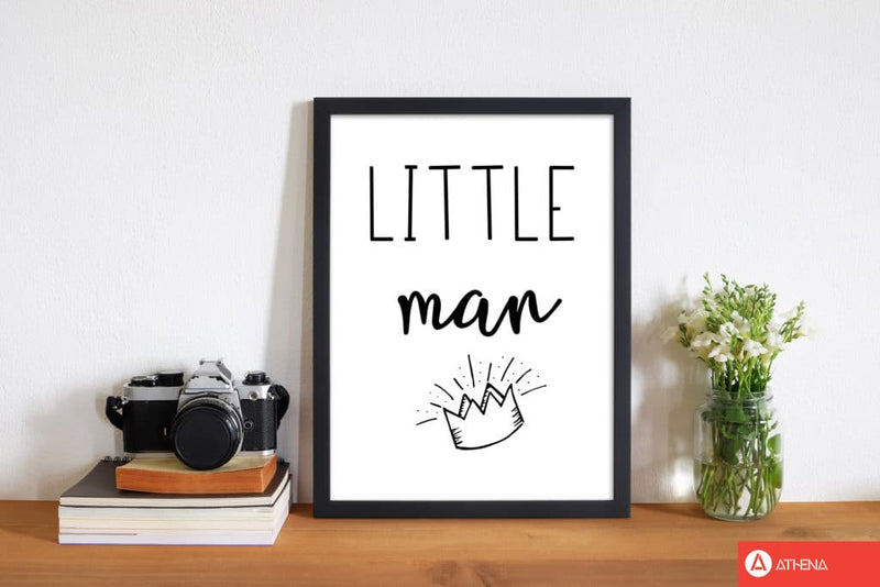 Little man crown modern fine art print, framed childrens nursey wall art poster