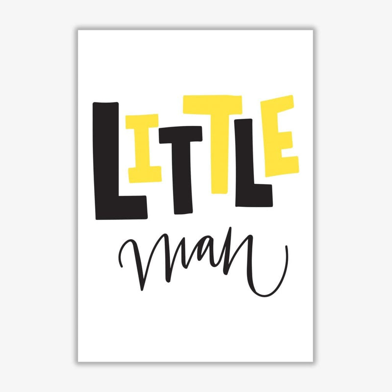 Little man yellow and black modern fine art print, framed childrens nursey wall art poster