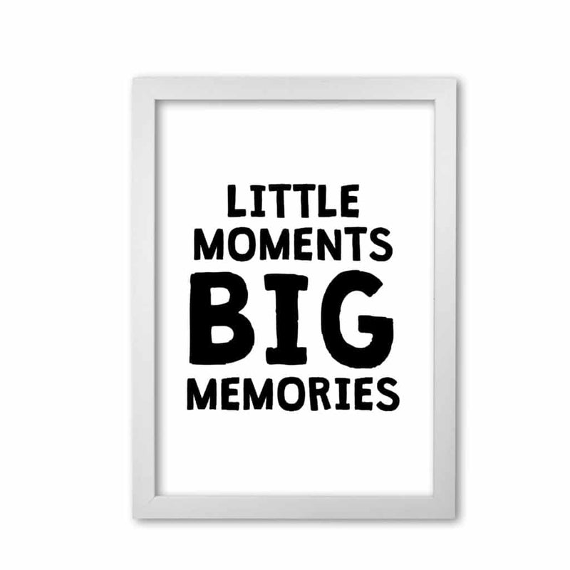 Little moments big memories black modern fine art print, framed childrens nursey wall art poster