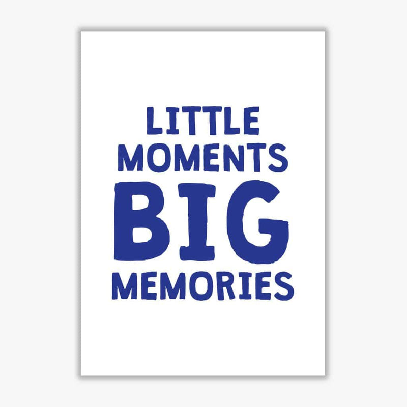 Little moments big memories navy modern fine art print, framed childrens nursey wall art poster