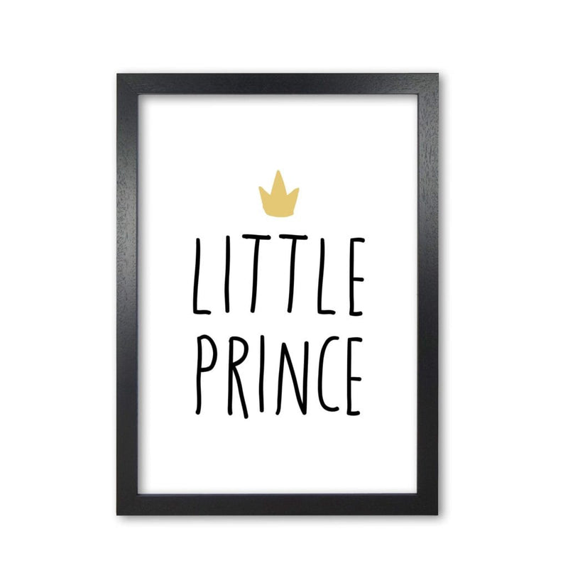 Little prince black and gold modern fine art print, framed childrens nursey wall art poster