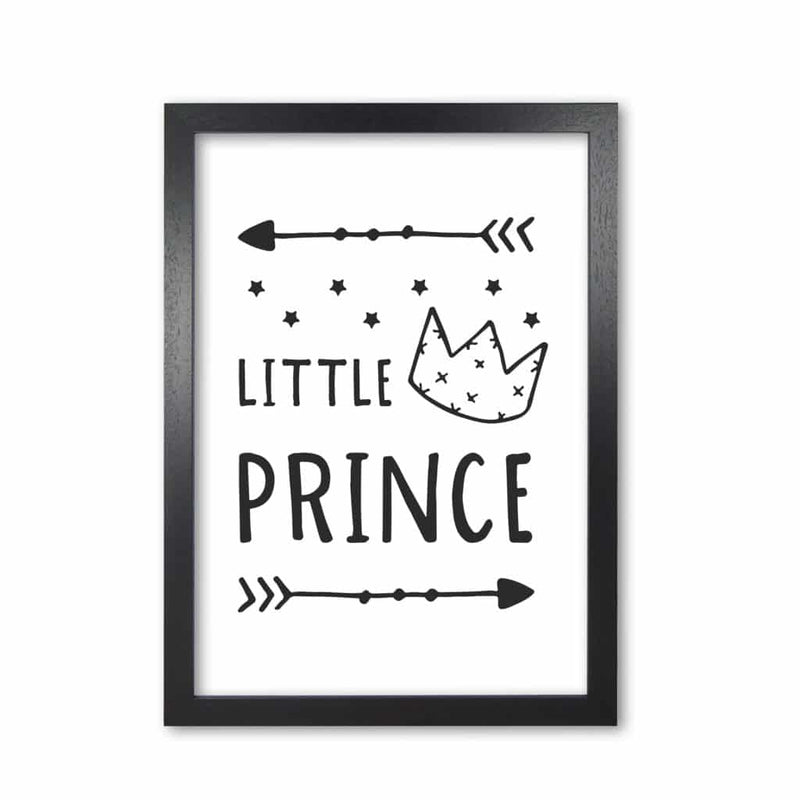 Little prince black modern fine art print, framed childrens nursey wall art poster