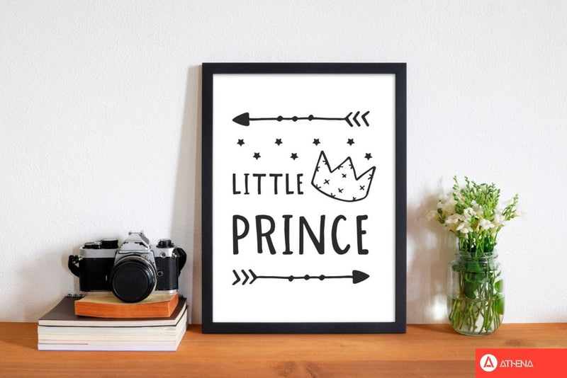 Little prince black modern fine art print, framed childrens nursey wall art poster
