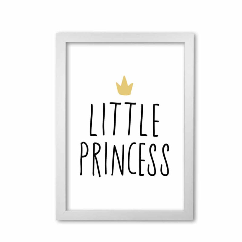 Little princess black and gold modern fine art print, framed childrens nursey wall art poster