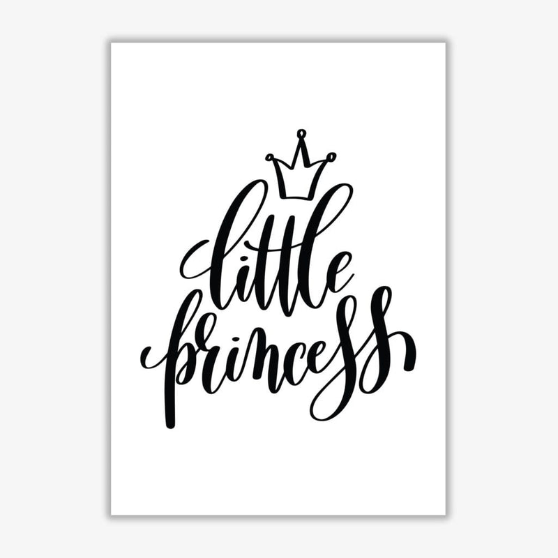 Little princess black modern fine art print, framed childrens nursey wall art poster