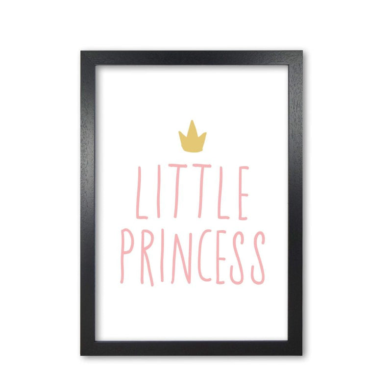 Little princess pink and gold modern fine art print, framed childrens nursey wall art poster