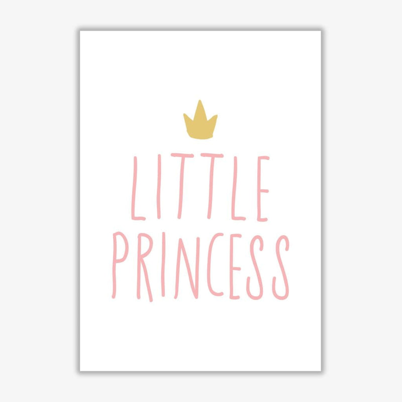 Little princess pink and gold modern fine art print, framed childrens nursey wall art poster