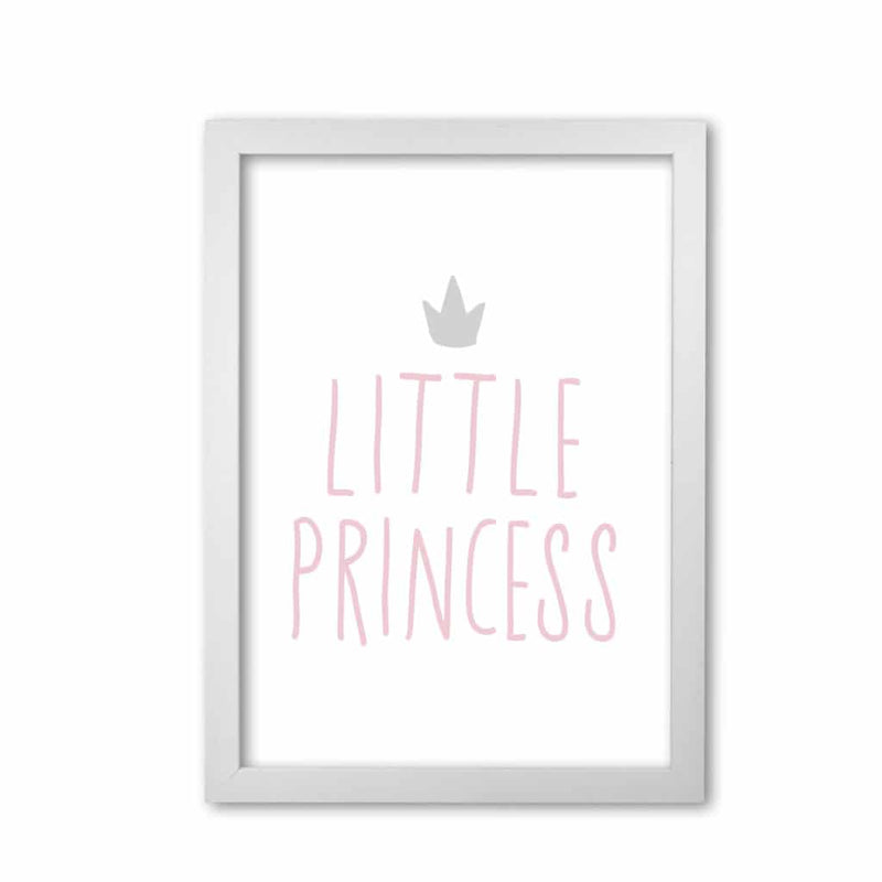 Little princess pink and grey modern fine art print, framed childrens nursey wall art poster