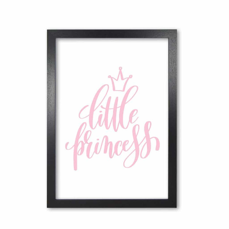 Little princess pink modern fine art print, framed childrens nursey wall art poster