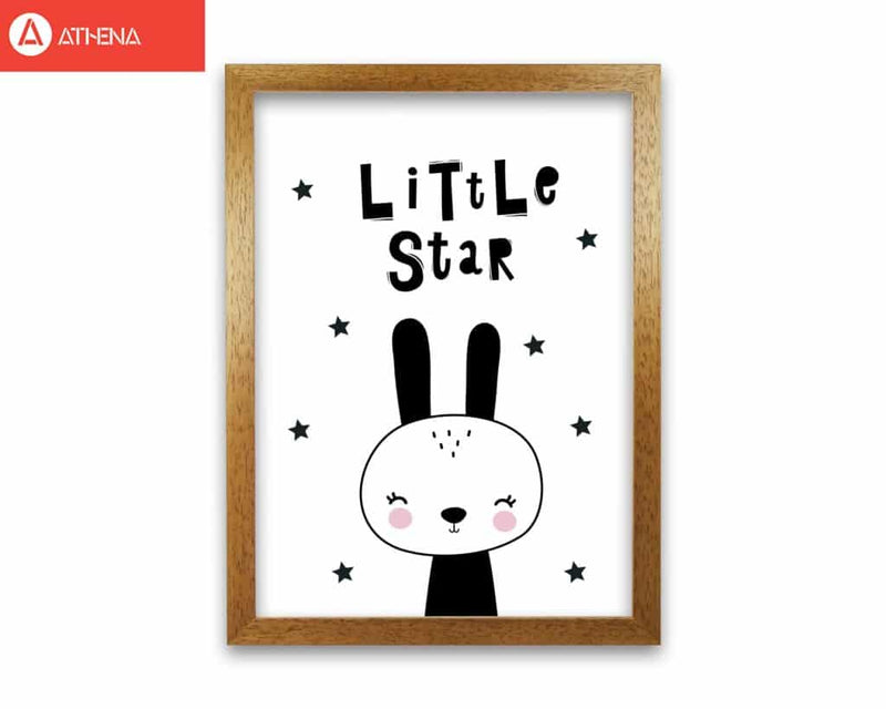 Little star bunny modern fine art print, framed childrens nursey wall art poster