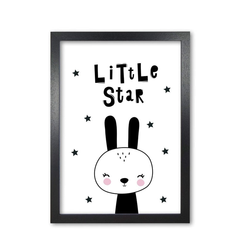 Little star bunny modern fine art print, framed childrens nursey wall art poster