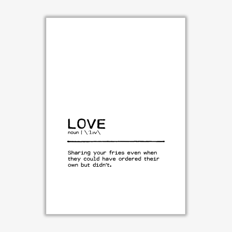 Love fries definition quote fine art print by orara studio