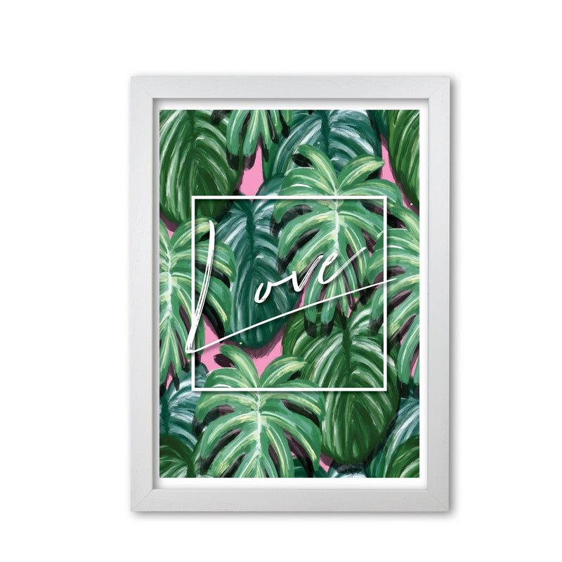 Love green leaves modern fine art print, framed botanical &