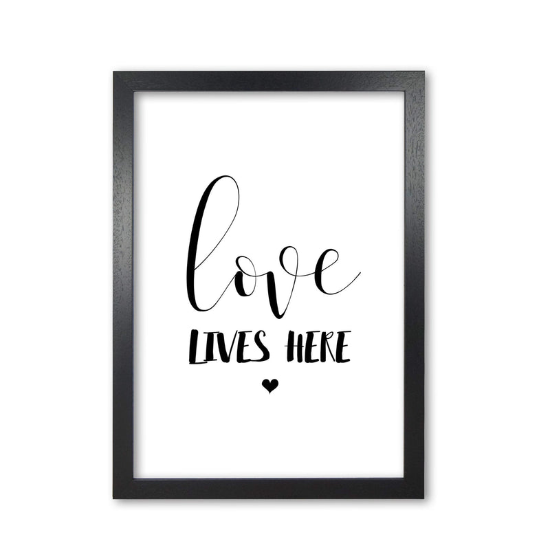 Love lives here modern fine art print, framed typography wall art