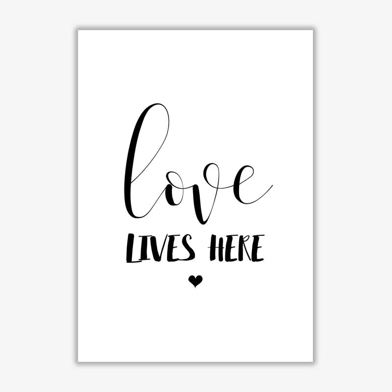 Love lives here modern fine art print, framed typography wall art