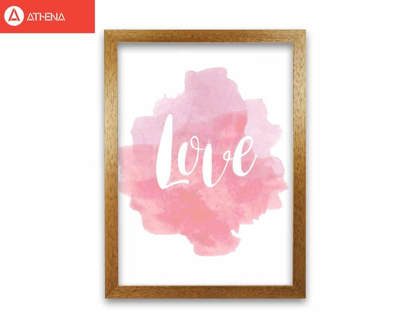 Love pink watercolour modern fine art print