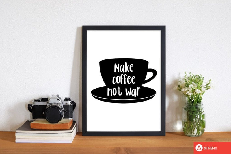 Make coffee not war modern fine art print, framed kitchen wall art