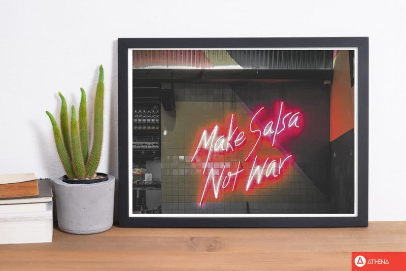 Make salsa not war modern fine art print