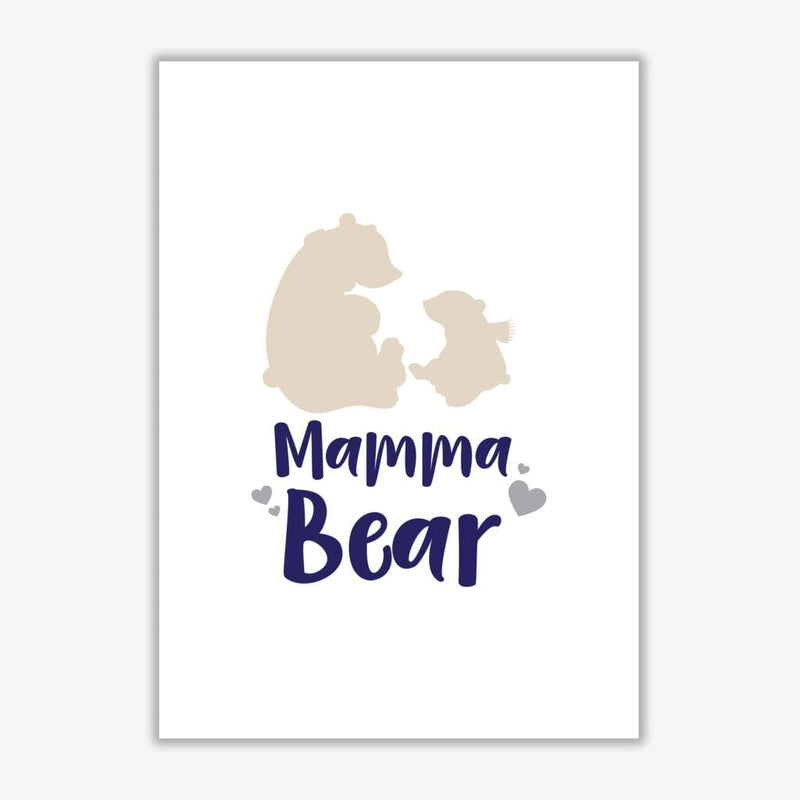 Mama bear modern fine art print, framed childrens nursey wall art poster