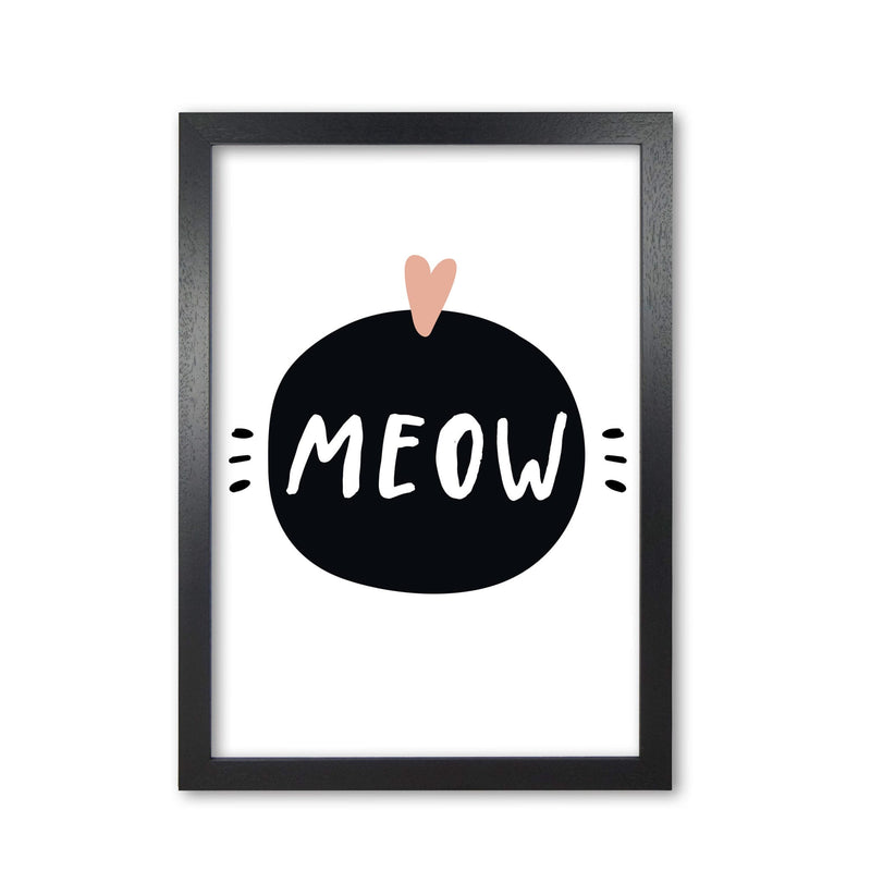 Meow modern fine art print, framed typography wall art